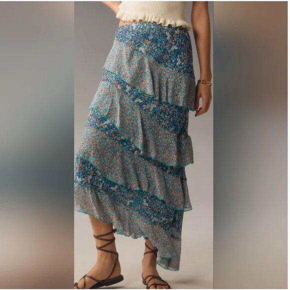 Anthropologie Maxi Ruffled Skirt size 2X - Picture 2 of 10